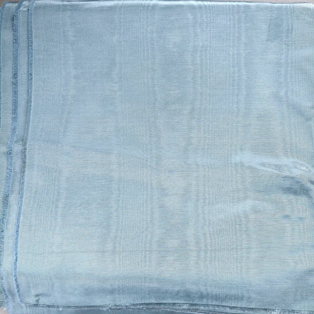 Vintage Fabric Blue Sheen Upholstery 5 Yards Luxury Editorial Coastal Decor
